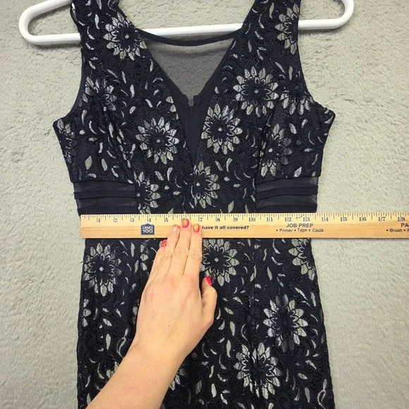 En Focus Studio Maxi Dress Womens 6 Floral Lace Mermaid Formal Prom Statement - Picture 13 of 16